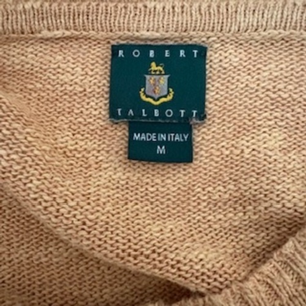 Robert Talbott Men's Copper Cable Knit Sweater Made in Italy Linen/Cotton Size M - Picture 7 of 9
